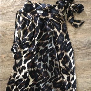 Worthington 2X Cheetah Print Silky Top